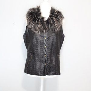 #14 Leather/fox fur vest